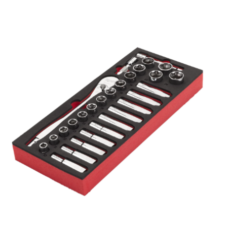 Set di cricchetto e bussole da 1/2" - 28 pezzi Milwaukee