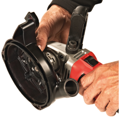 Smerigliatrice 1550W con cuffia di aspirazione per levigatura