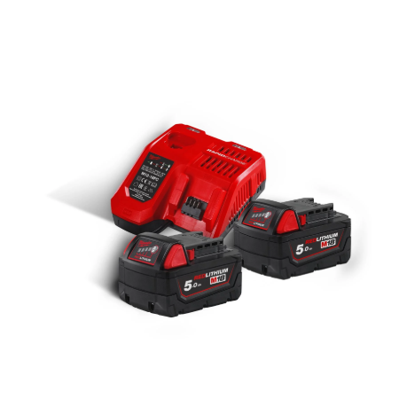KIT BATTERIE DA 18V 2X5.0AH + 1M12x2.0AH NRG-502