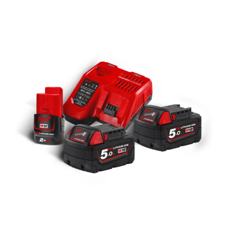 KIT BATTERIE DA 18V 2X5.0AH + 1M12x2.0AH NRG-502