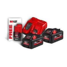 KIT BATTERIE DA 18V 2X5.5AH + 1 M12x2.0AH HNRG-552 2