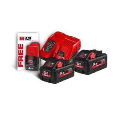 KIT BATTERIE DA 18V 2X5.5AH + 1 M12x2.0AH HNRG-552