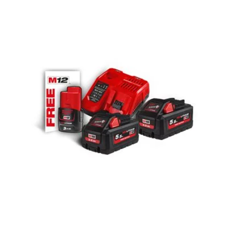 KIT BATTERIE DA 18V 2X5.5AH + 1 M12x2.0AH HNRG-552