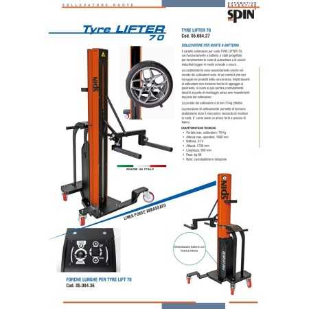Sollevatore per Ruote Auto a batteria SPIN TYRE LIFTER 70