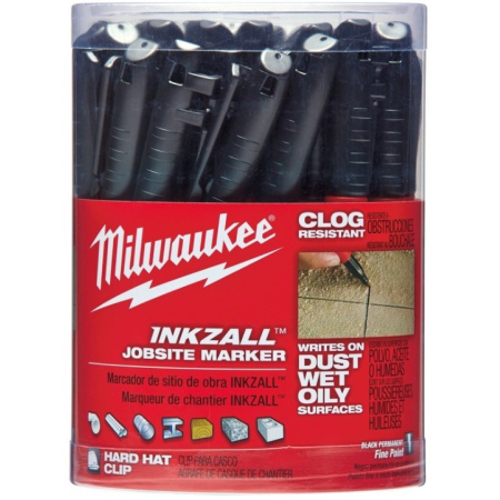 Pennarello Indelebile Punta Fine 1mm Nero Milwaukee cf.36 pz