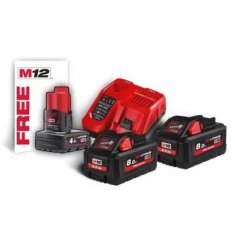 KIT BATTERIE DA 18V 2X8.0AH + 1 M12x4.0AH M18 HNRG-802