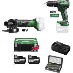 KIT TRAPANO DV18DDWPZ + SMERIGLIATRICE G18DSL2W2Z HIKOKI