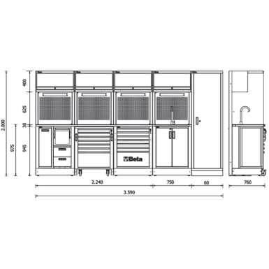 Combinazione arredo officina RSC50 2.0 H
