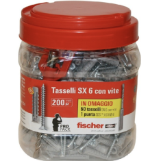 200 TASSELLI FISCHER CON VITE SX 6 S AL PREZZO DI 150 + PUNTA SDS 6.