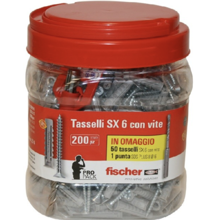 200 TASSELLI FISCHER CON VITE SX 6 S AL PREZZO DI 150 + PUNTA SDS 6.