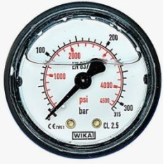 MANOMETRO 1/4M,D.50, 0-315BAR, ATTACCO POSTERIORE