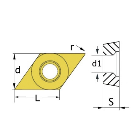 PLACCHETTE DI SCORTA IN MD D 55°  ISO DCM070204