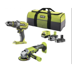 Kit trapano e smerigliatrice a batteria 18V Ryobi R18PDAG-242S