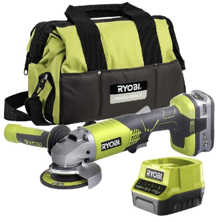 Smerigliatrice angolare batteria 18V Ryobi R18AG7-140S Set