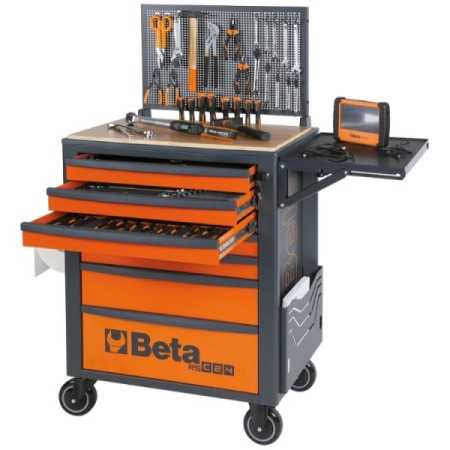 Cassettiera porta attrezzi Beta con 7 cassetti Antracite RSC24/7A con assortimento di 295 utensili