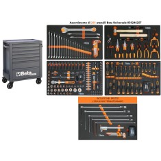 Cassettiera porta attrezzi Beta con 7 cassetti Antracite RSC24/7A con assortimento di 295 utensili