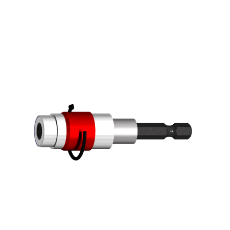 Portainserti 1/4"E(6,3mm-LUNGO) per inserti 1/4"C(6,3mm-CORTO) con magnete scorrevole per trattenimento vite 1/4C D.20 L.73
