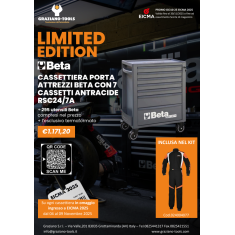 Cassettiera porta attrezzi Beta con 7 cassetti Antracite RSC24/7A con assortimento di 295 utensili 2
