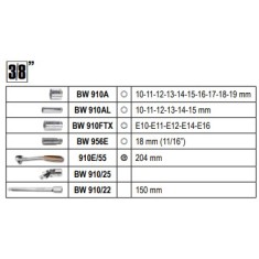 Cassetta con 170 chiavi a bussola  BETA 903E/C170 2