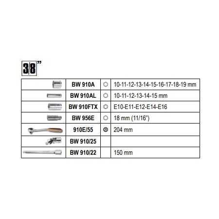 Cassetta con 170 chiavi a bussola  BETA 903E/C170
