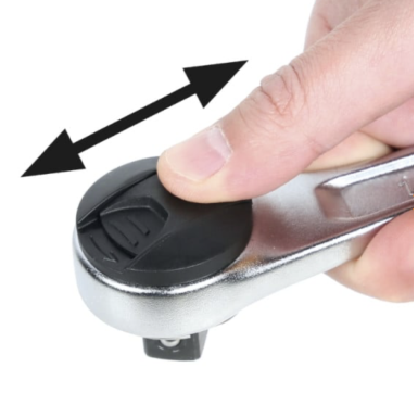 Cricchetto reversibile con attacco quadro maschio 1/4 3/8 1/2