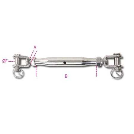 TENDITORI A DUE FORCELLE  A CANAULA INOX M5 8210