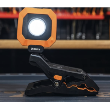 Faretto a pinza ricaricabile, 4 intensità luminose, orientabile, ricarica USB. 1838CLAMP