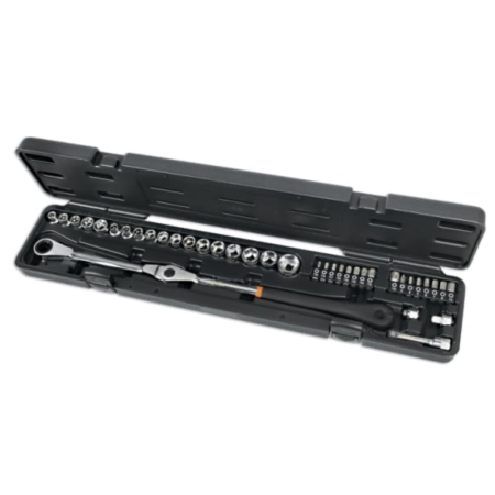 Kit chiave a cricchetto orientabile con bussole ribassate per tendicinghia 1477/C38