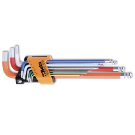 SERIE DI 9 CHIAVI MASCHIO ESAGONALI CON ESTREMITA' SFERICA BETA 96BP-CL/SC9