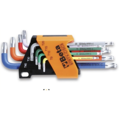 Serie Di 8 Chiavi Maschio Piegate Colorate Con Un'estremità Sferica Per Viti Con Impronta Torx® - Beta 97BTX-C/SC8