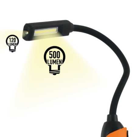 Lampada ricaricabile magnetica a LED con testa snodata 1838F