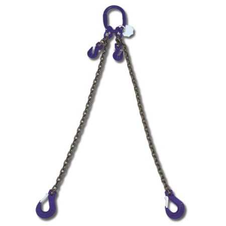 Pendente per sollevamento con ganci accorciatori, catena a 2 bracci, grado 10 8097/G10