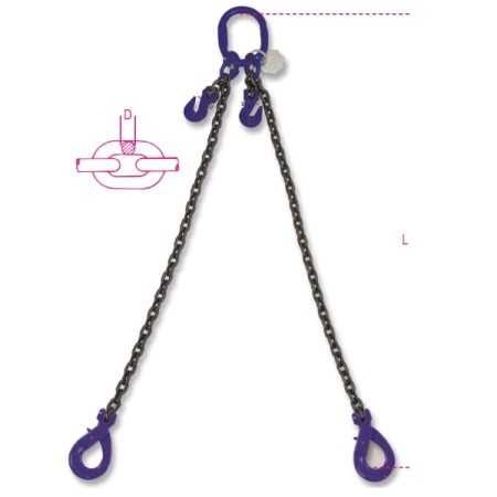 Pendente di sollevamento, gancio Self-Locking e accorciatore, catena 2 bracci, G10 8097SL/G10