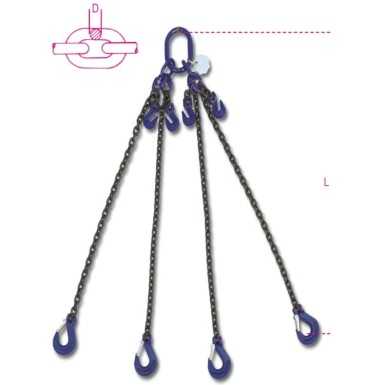 Pendente di sollevamento con ganci accorciatori, catena 4 bracci, G10  8098/G10