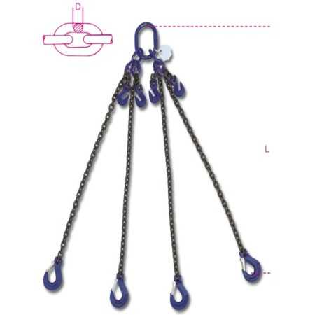 Pendente di sollevamento con ganci accorciatori, catena 4 bracci, G10  8098/G10