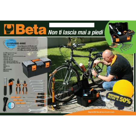 CASSETTA 28 UTENSILI MANUTENZIONE BICICLETTE BICI E-BIKE BETA 2115PI/BIKE-HOME