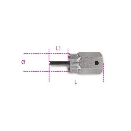 Chiave estrattore per ruote libere Shimano® a cassetta con perno di guidanichelata art 3984/3