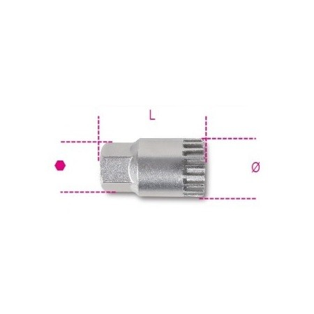 Chiave a bussola estrattore per movimento centrale a 20 tacche con perno centrale nichelata art 3973/4