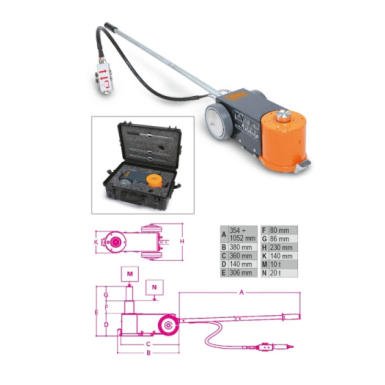 Sollevatore oleopneumatico 20-10T con valigia di trasporto Beta 3065/20-10T