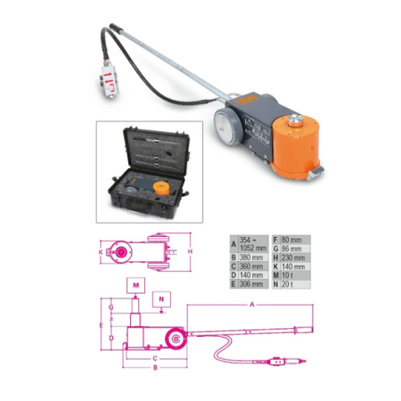 Sollevatore oleopneumatico 20-10T con valigia di trasporto Beta 3065/20-10T