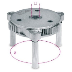 Chiave autoregolabile a tre bracci per filtri olio destrorsa-sinistrorsa Ø mm 80-115 art. 1493/S-U