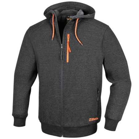 Felpa Zip Lunga, Con Cappuccio - BetaWORK 7665G