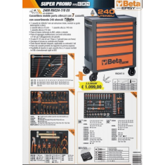 Cassettiera 7 cassetti con assortimento 240 utensili Beta 2400 RSC24-7/O ES