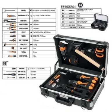 Valigia con assortimento di 82 utensili BW 2052LE-82