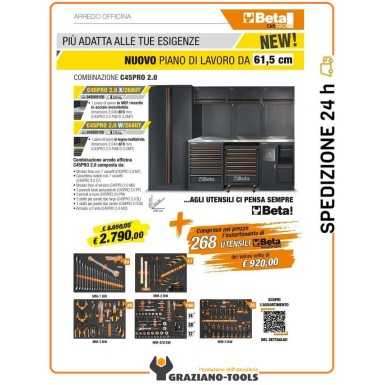 Combinazione arredo officina C45PRO 2.0 X + ass. 268 utensili