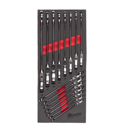 Set di chiavi combinate a cricchetto snodate MAX BITE™ in modulo morbido