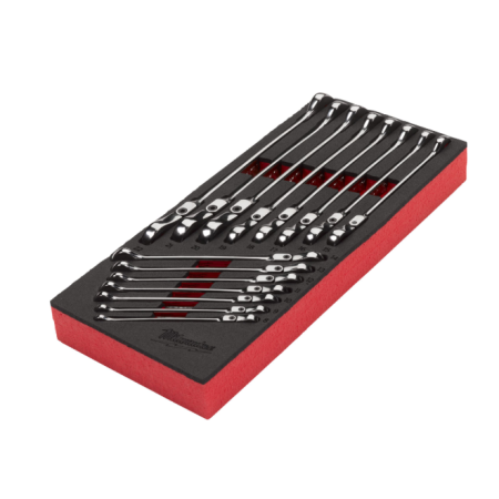 Set di chiavi combinate a cricchetto snodate MAX BITE™ in modulo morbido