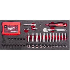 Set di cricchetto e bussole da ¼″ in modulo morbido