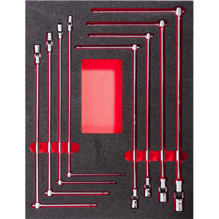 Set di chiavi a T con bussola esagonale snodata