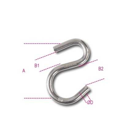 GANCI A "S" INOX AISI 316 MM3 8282